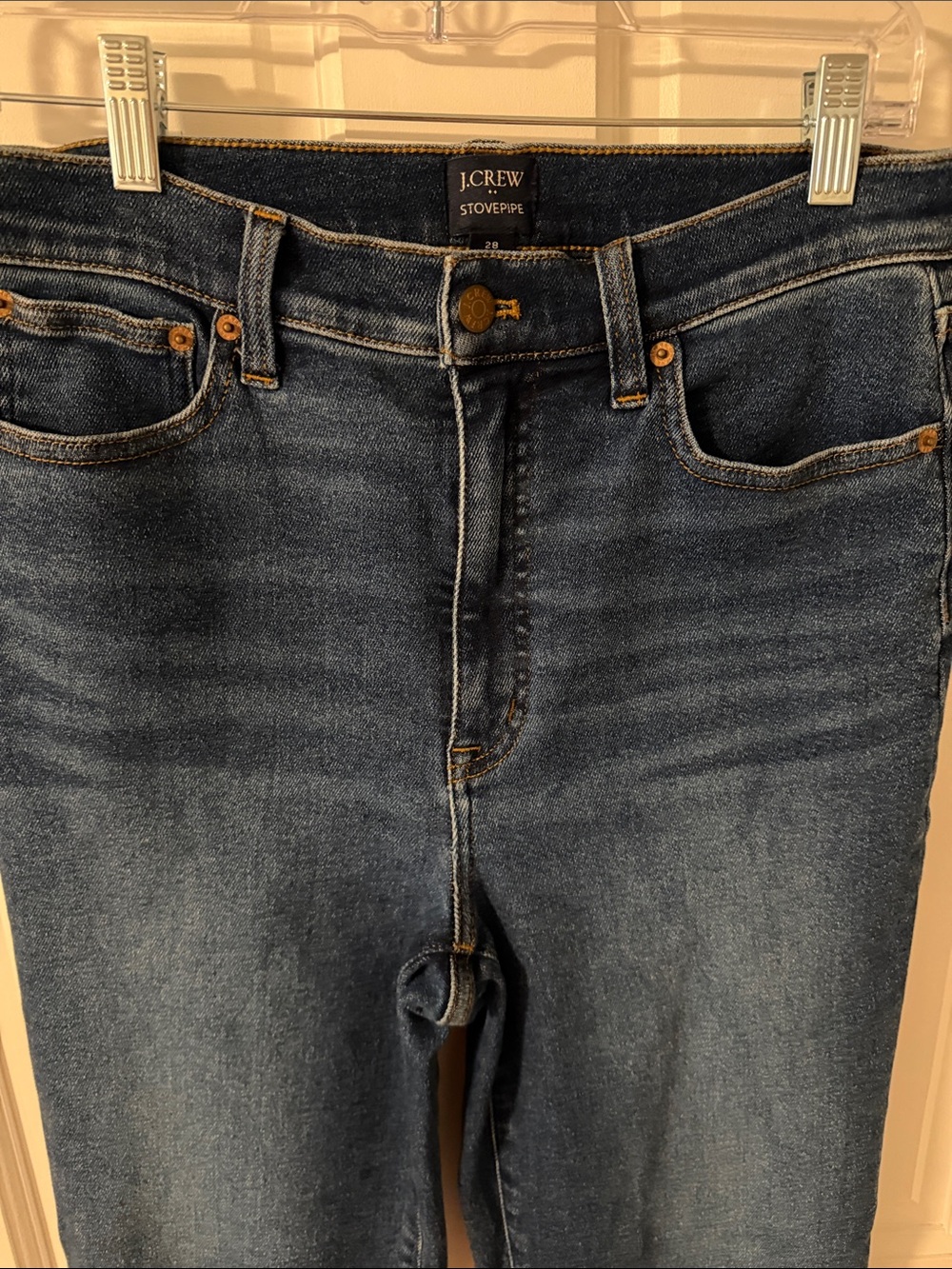 J. Crew Factory Signature Stretch Stovepipe Straight Leg Jeans High Waist Sz. 28 - Picture 5 of 7